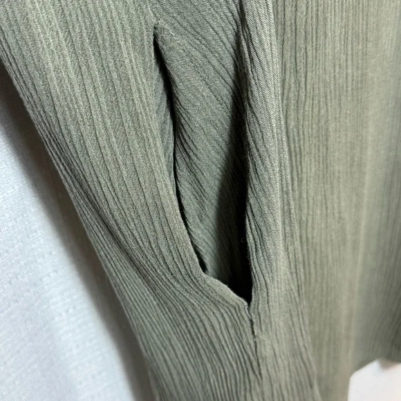 Olive Oversized Tunic Dress Dolman Sleeve Slouchy Boho NWT Size M - Picture 5 of 6